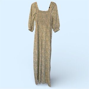 Kori Long Sleeve Jumpsuit in Cream and Green